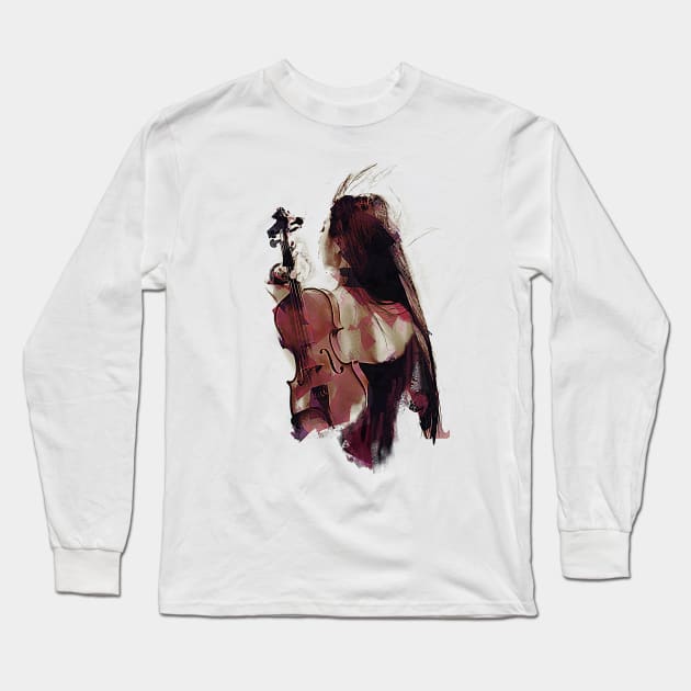 Violin Long Sleeve T-Shirt by GalenValle